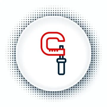 Line Micrometer icon isolated on white background. Measuring engineer tool Stock Illustration