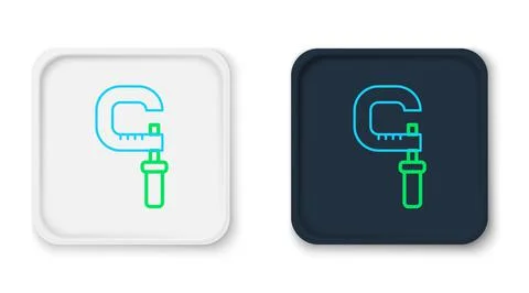 Line Micrometer icon isolated on white background. Measuring engineer tool Stock Illustration