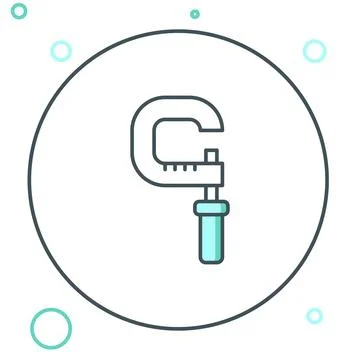 Line Micrometer icon isolated on white background. Measuring engineer tool... Stock Illustration