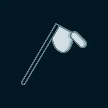 Line Microphone icon isolated on black background. On air radio mic microph.. Stock Illustration