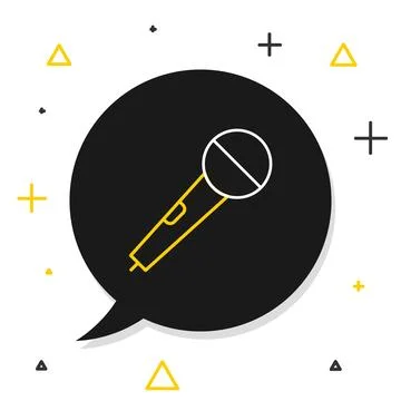 Line Microphone icon isolated on white background. On air radio mic microph.. Stock Illustration
