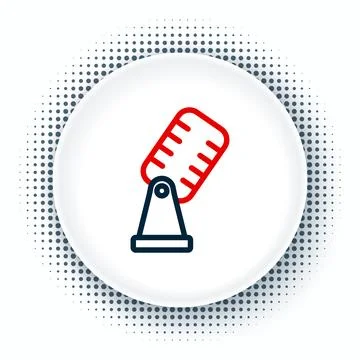 Line Microphone icon isolated on white background. On air radio mic microph.. Stock Illustration