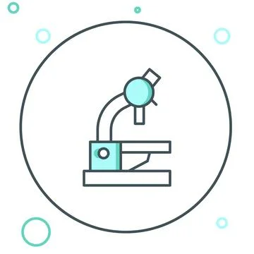 Line Microscope icon isolated on white background. Chemistry, pharmaceutica.. 库存插图