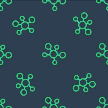 Line Mind map infographic icon isolated seamless pattern on blue background 库存插图