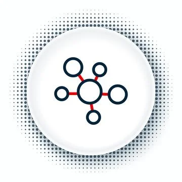 Line Mind map infographic icon isolated on white background. Colorful outline Stock Illustration
