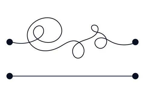 Line mind process complicated and easy ways, difficult and simple process doodle Stock Illustration