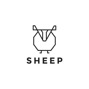 Line minimal shape modern sheep logo design vector graphic symbol icon illu.. Illustration