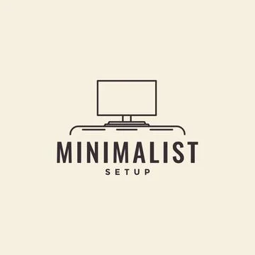 Line minimalist setup workspace logo design vector graphic symbol icon illu.. 스톡 일러스트