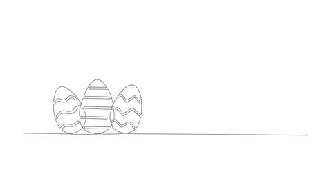 Line minimalistic Easter Eggs for banner, greeting card, web, mail. Stock Illustration
