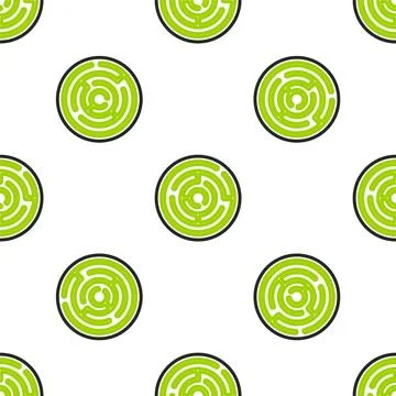 Line Minotaur maze or labyrinth icon isolated seamless pattern on white bac.. Illustrazione stock