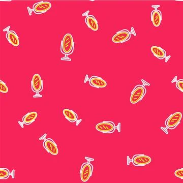 Line Mirror icon isolated seamless pattern on red background. Vector Illustrazione stock