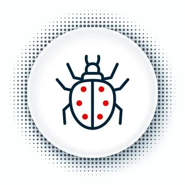 Line Mite icon isolated on white background. Colorful outline concept. Vector Stock Illustration