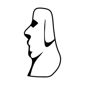 Line moai classic sculpture from easter island Illustrazione stock