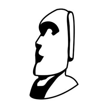 Line moai sculpture from easter island culture Illustrazione stock