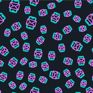 Line Mobile and envelope, new message, mail icon isolated seamless pattern on Stock Illustration