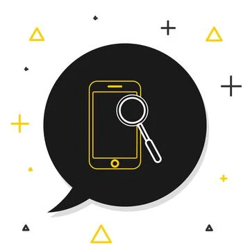 Line Mobile phone diagnostics icon isolated on white background. Adjusting app Illustrazione stock