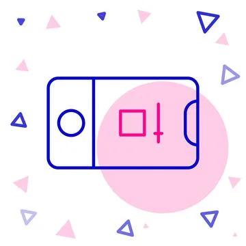 Line Mobile phone with record frame camera icon isolated on white background Stock Illustration