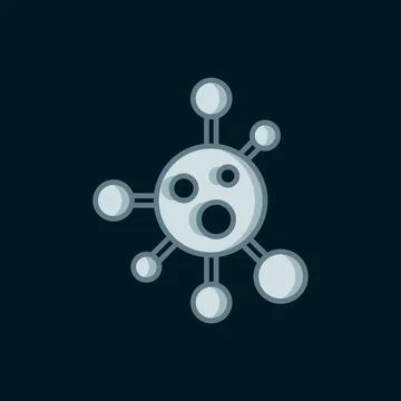 Line Molecule icon isolated on black background. Structure of molecules in .. Stock Illustration