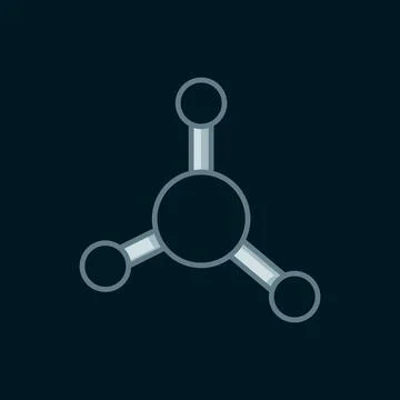 Line Molecule icon isolated on black background. Structure of molecules in .. Stock Illustration