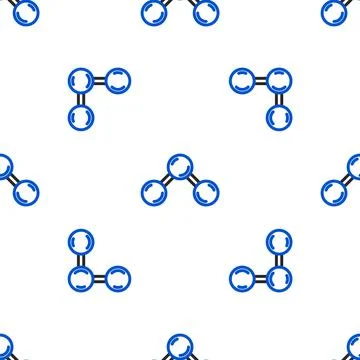 Line Molecule icon isolated seamless pattern on white background. Structure of Illustrazione stock
