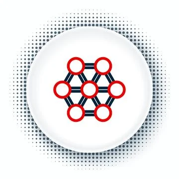 Line Molecule icon isolated on white background. Structure of molecules in .. Stock Illustration