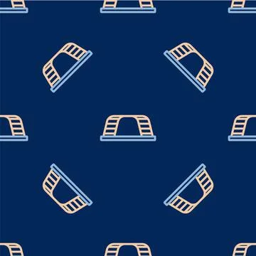 Line Monkey bar icon isolated seamless pattern on blue background. Vector Stock Illustration