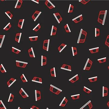Line Monkey bar icon isolated seamless pattern on black background.  Vector Illustrazione stock