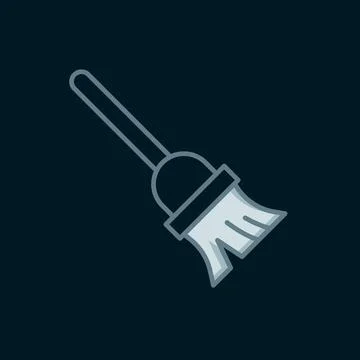 Line Mop icon isolated on black background. Cleaning service concept. Flat .. Illustration