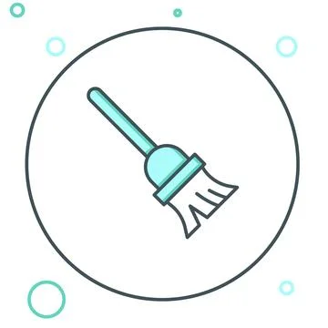 Line Mop icon isolated on white background. Cleaning service concept. Color.. Stock Illustration