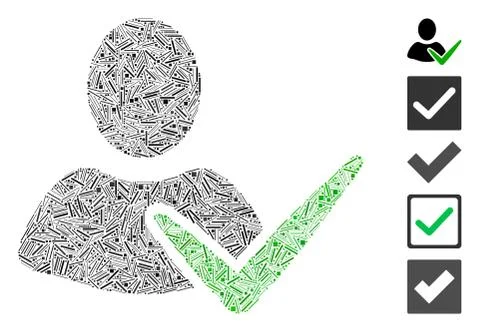 Line Mosaic Approve User Icon イラスト素材