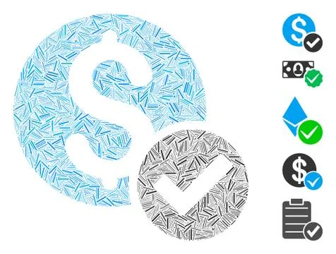 Line Mosaic Approved Payment Icon 스톡 일러스트