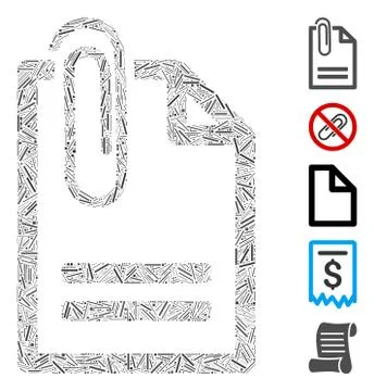 Line Mosaic Attached Document Stock Illustration