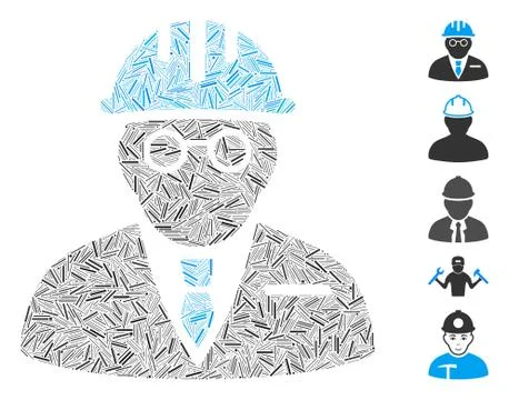 Line Mosaic Blind Engineer Illustrazione stock