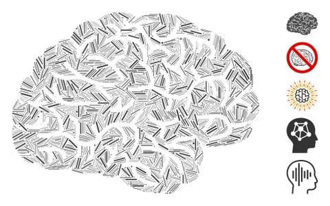 Line Mosaic Brain Illustrazione stock