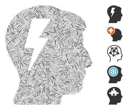 Line Mosaic Brainstorming Illustrazione stock
