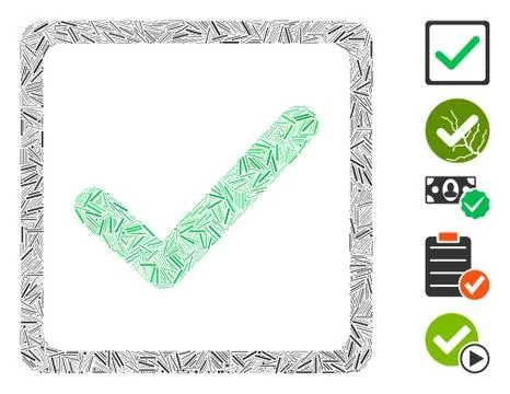 Line Mosaic Checkbox Icon 스톡 일러스트