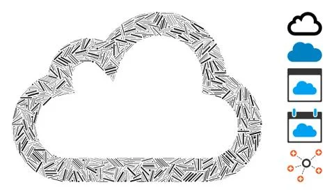 Line Mosaic Cloud Icon Illustrazione stock