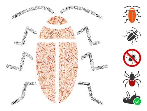 Line Mosaic Cockroach Icon Illustrazione stock