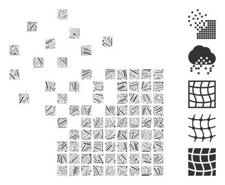 Line Mosaic Dissolving Pixel Mosaic Illustrazione stock