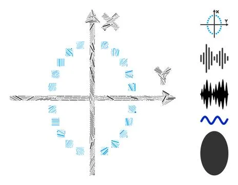 Line Mosaic Ellipse Plot Icon Ilustración de archivo
