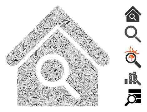 Line Mosaic Find Building Ilustración de archivo