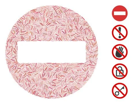 Line Mosaic Forbidden Access Icon Stock Illustration