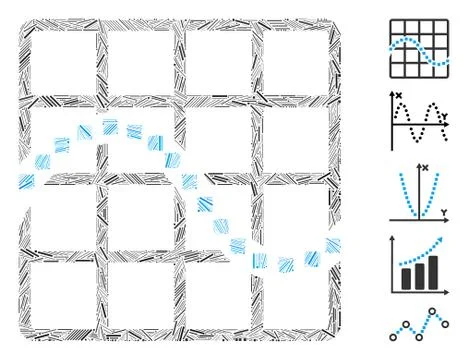 Line Mosaic Function Chart Icon Illustrazione stock
