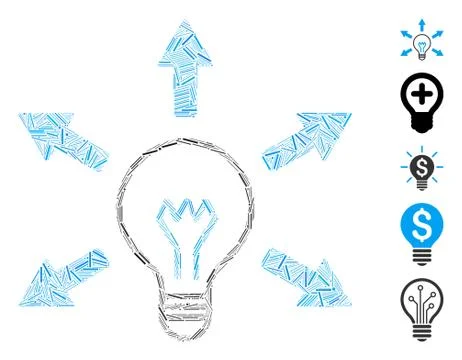 Line Mosaic Idea Bulb 스톡 일러스트