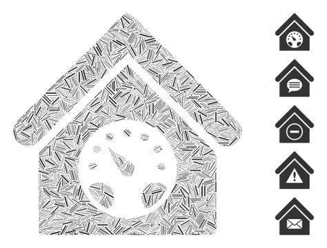 Line Mosaic Meter Building Icon Ilustración de archivo