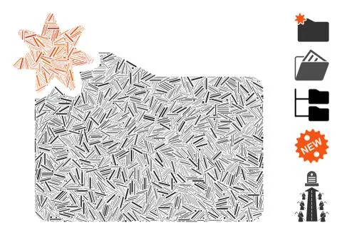 Line Mosaic New Folder Icon Stock Illustration