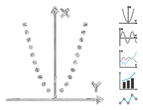 Line Mosaic Parabole Plot Icon Ilustración de archivo