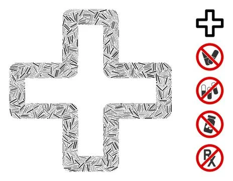 Line Mosaic Plus Icon Illustrazione stock