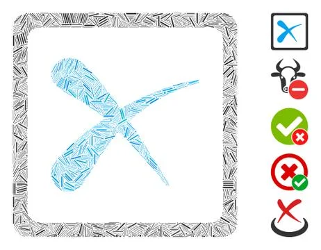 Line Mosaic Reject Icon 스톡 일러스트