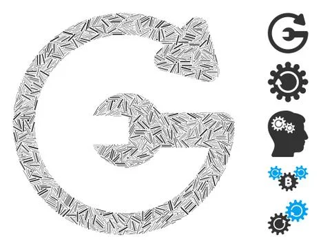 Line Mosaic Repeat Service Illustrazione stock